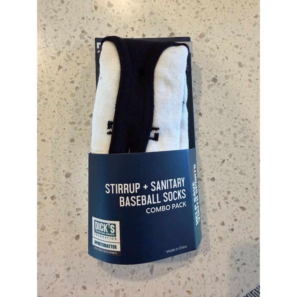 Dick’s Sporting Goods Youth Baseball Stirrup & Sanitary Socks Combo XS 9K-1Y New